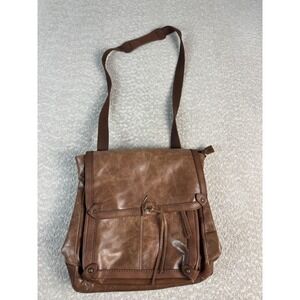 The Sak Messenger Bag Womens Medium Brown Leather Crossbody Adjustable Strap